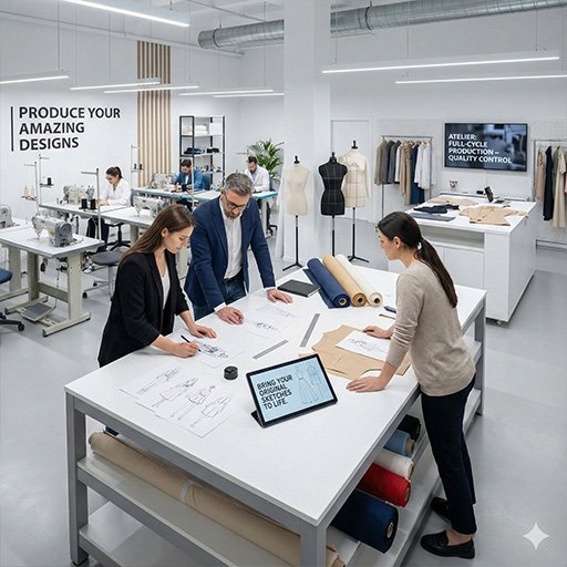 Fashion designer sketching ideas